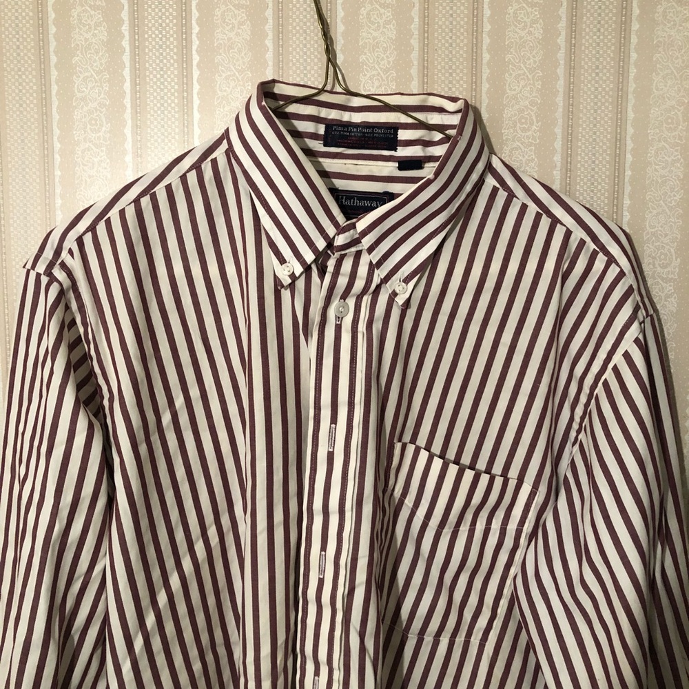 Men’s Hathaway Striped Dress Shirt. Sz 16 1/2 - 34 - Picture 2 of 7